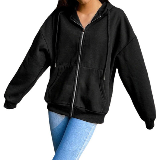 Chamarra Suelta de Cierre para Mujer - Estilo Urbano - Image 6