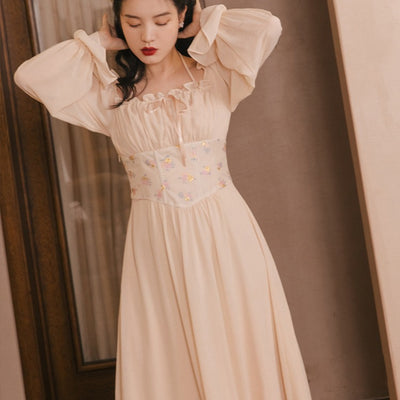 Vestido Largo de Manga Larga Diseño Retro Francés - Image 13