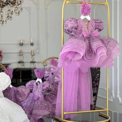Falda Tutú Corta Lentejuelas Morada para Niñas - Image 3