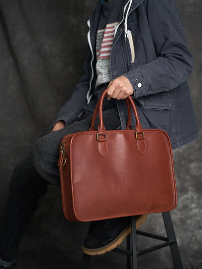 Bolso Horizontal de Cuero Genuino para Hombre Estilo Retro - Image 8