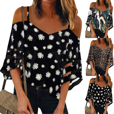 Blusa Hombro Descubierto con Mangas Acampanadas y Estampado - Image 8