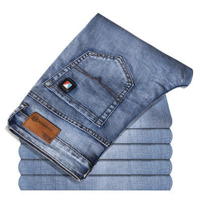 Pantalones Vaqueros Azul Claro Rectos Casuales - Image 9