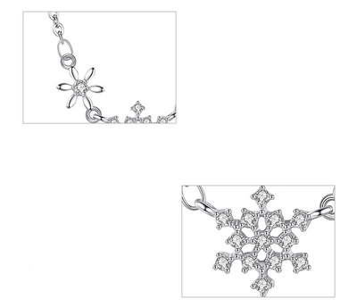 Collar Colgante de Plata Esterlina 925 con Diseño de Copo de Nieve - Image 9
