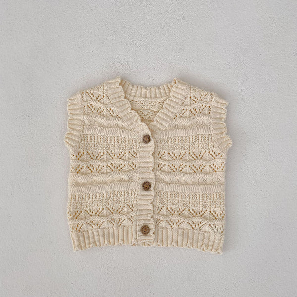 Chaleco Cardigan Tejido V-Neck para Bebés Otoño - Suéter de Punto Crochet Unisex - Image 6