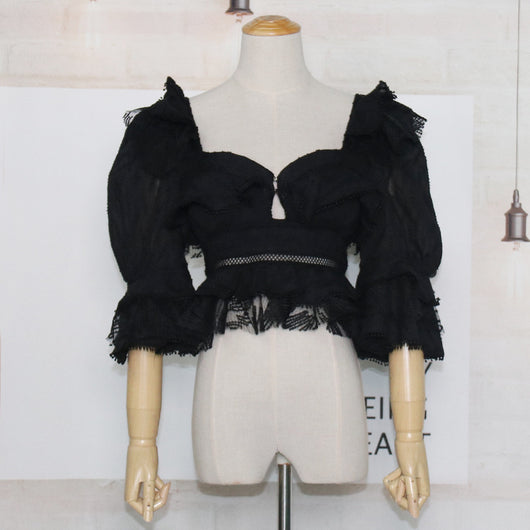 Blusa Bubble de Tres Cuartos Lisa - Versátil para Cualquier Ocasión - Image 4