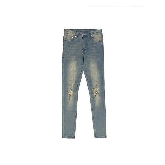 Jeans Slim Fit Desgastados con Efecto Vintage Amarillento - Image 4