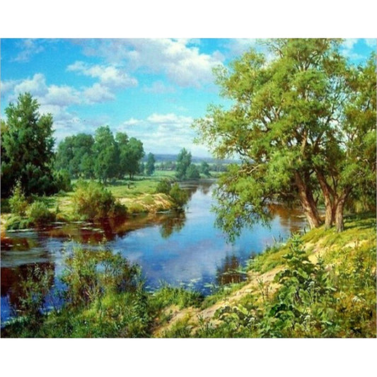 Cuadro Pintura por Números Bosque Natural - Lienzo Moderno 40x50cm