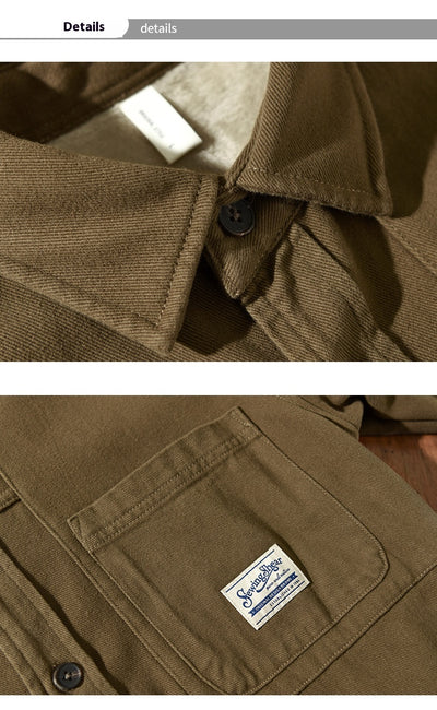 Chamarra de Trabajo Casual para Hombre con Forro de Algodón y Terciopelo - Image 12