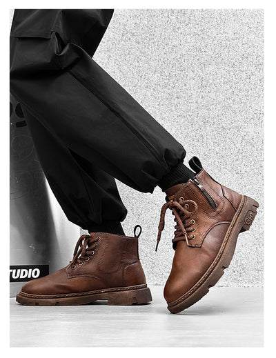 Botas Altas Estilo Británico Retro para Hombre - Casual y Versátil - Image 25