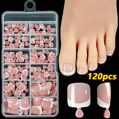 Uñas Postizas Cuadradas Cortas - 120 Piezas Francesas Blanco Premium - Image 10