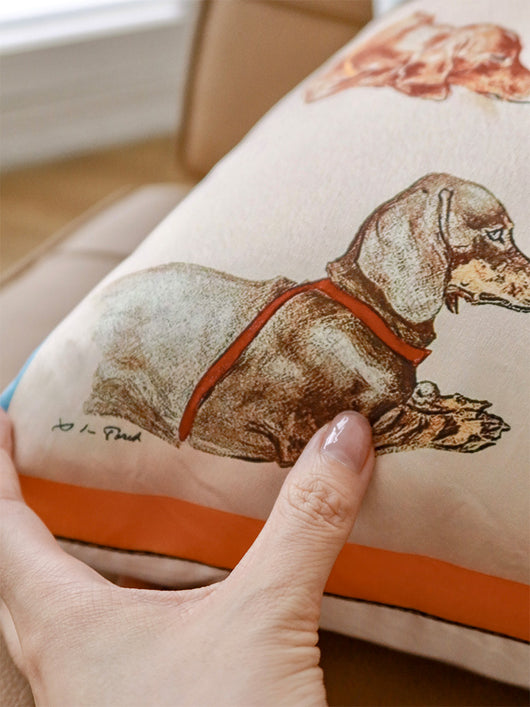 Cojín Decorativo con Estampado de Cachorro - Tela Satinada para Sofá - Image 10