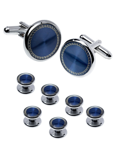Gemelos Franceses para Hombre Diseño Concha Drip Redonda - Set Combo de 8 Pares - Image 11