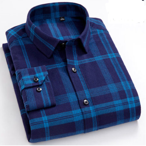 Camisa de Algodón a Cuadros para Hombre Talla Grande - Manga Larga Clásica - Image 6