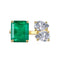 S925 Sterling Plateado High Carbon Rhinestone Ring Emerald DY120607SGWG Adjustable Opening