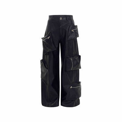 Pantalones de Cuero PU Negro Pesado para Hombre - Primavera - Image 3