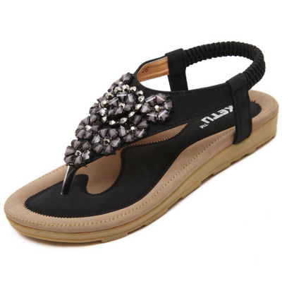 Sandalias Planas para Mujer con Strass Floral - Tallas Grandes Verano - Image 4