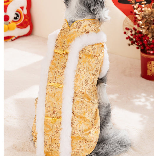 Abrigo Chino Acolchado para Perros Grandes - Estilo Tang con Pelaje de Conejo - Image 9