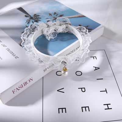 Anillo de Boda para Gato con Campana - Diseño Encaje Negro y Blanco - Image 10
