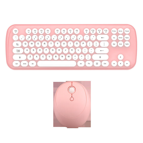 Set Teclado y Ratón Inalámbrico Retro para Niñas