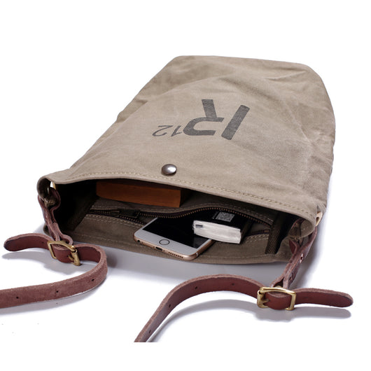 Bolso Diagonal Vintage Art Canvas con Cruces Lavado - Image 4