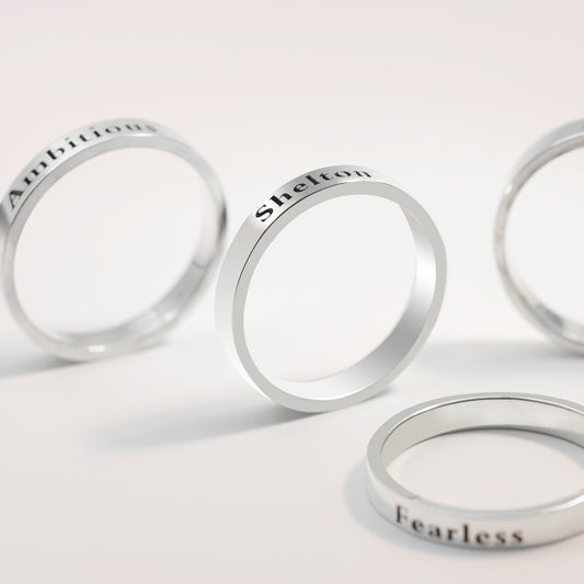 Anillo Monograma Personalizado para Parejas - Regalo Romántico Grabado - Image 2