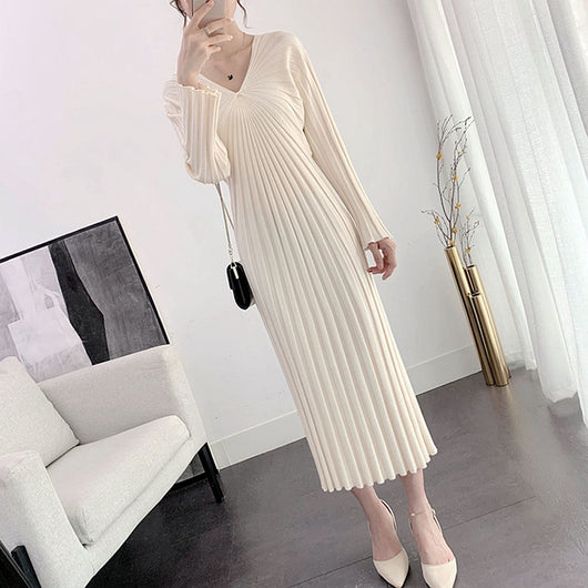 Vestido Ajustado de Punto Largo - Image 3
