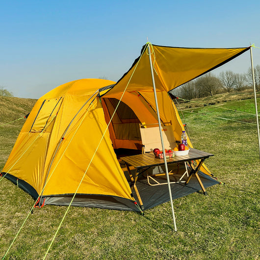Tienda de Campaña 4 Personas Impermeable y Protección Solar - Camping Resistente