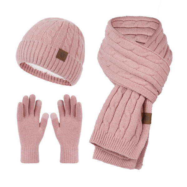 Conjunto Completo de Gorro, Bufanda y Guantes Tejidos