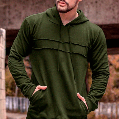Sudadera con Capucha de Manga Larga y Ribetes en Contraste - Image 6