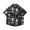 Camisa Suelta Estampado Video Tape para Hombre