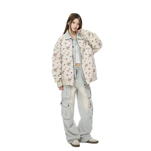 Chamarra Universitaria Unisex con Estampado 3D y Cuello Solapa - Estilo Casual Otoño - Image 5