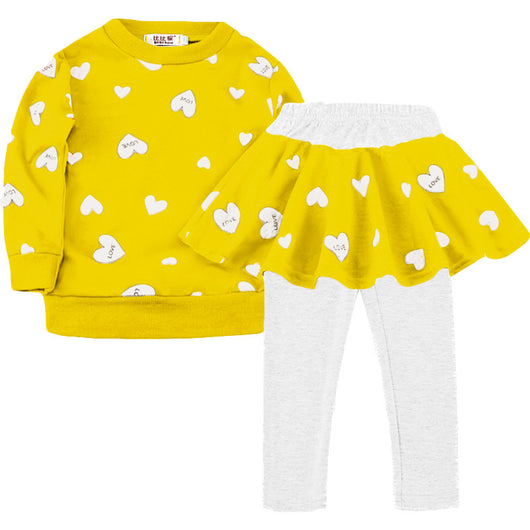 Vestidos Suéter Falso Doble Manga Larga para Niñas - Image 9