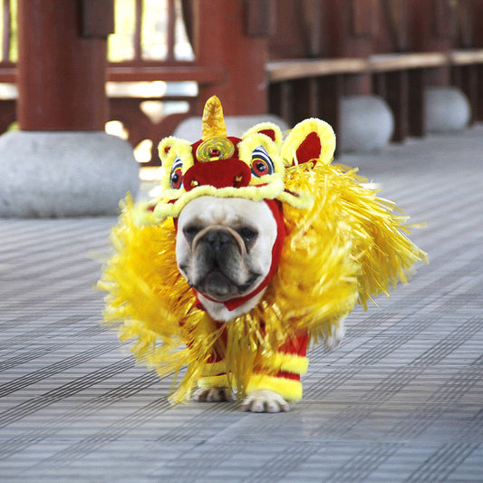 Disfraz de Danza del León para Mascotas - Transformación de Año Nuevo - Image 2