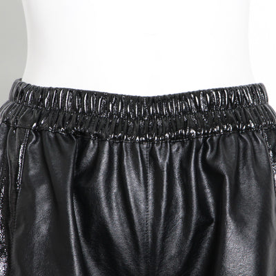 Pantalón Ancho de Cuero PU con Botones Laterales y Abertura - Image 3