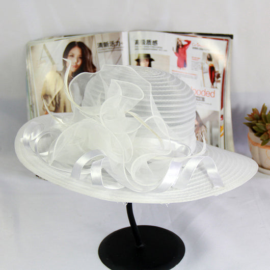Sombrero Visera Organza con Flor - Estilo Elegante y Sofisticado - Image 5