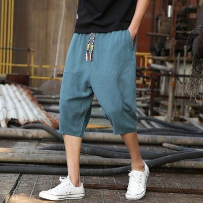 Pantalones Cortos de Lino Holgados para Hombre - Image 6