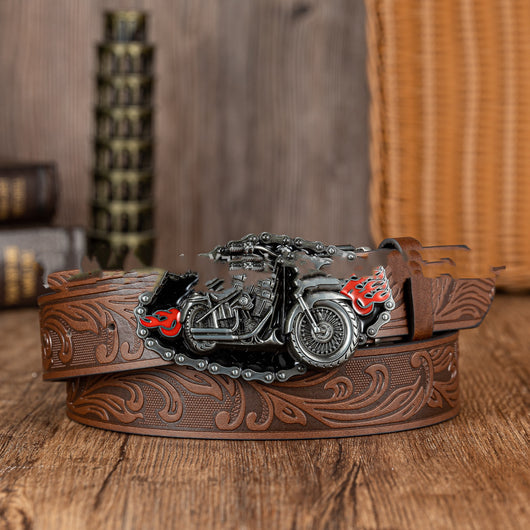 Cinturón de Cuero y Mezclilla con Diseño de Calavera Escorpión Retro Personalizado - Image 10