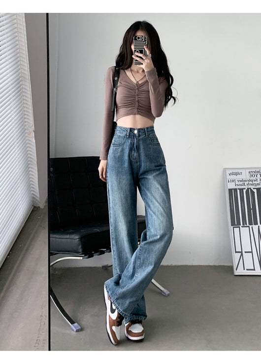 Jeans Acampanados de Talle Alto para Mujer Talla Grande con Efecto Drapeado - Image 14