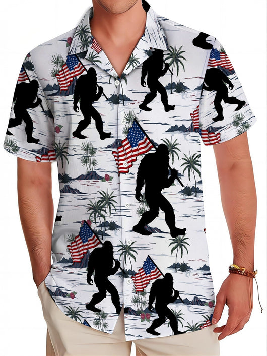 Camisa Manga Corta Hombre Estampado Floral 3D - Image 34