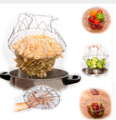 Cesta Multiuso Plegable de Acero Inoxidable para Freír y Cocinar - Image 3