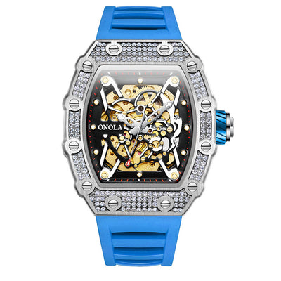 Reloj Automático para Hombre con Cristales y Correa de Silicona Resistente al Agua - Image 19