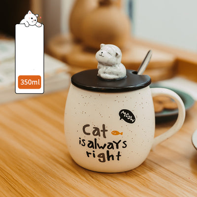 Taza de Cerámica con Tapa y Cucharilla para Café - Diseño Gato - Image 28