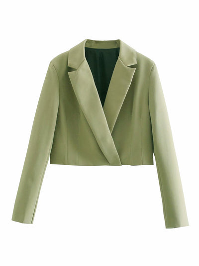 Traje Dos Piezas Mujer Primavera Khaki Suelto y Elegante - Image 4
