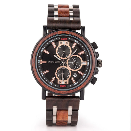 Reloj de Madera Multifuncional para Hombre