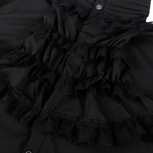 Camisa Gótica de Manga Larga con Cuello Alto y Volantes para Hombre - Image 13