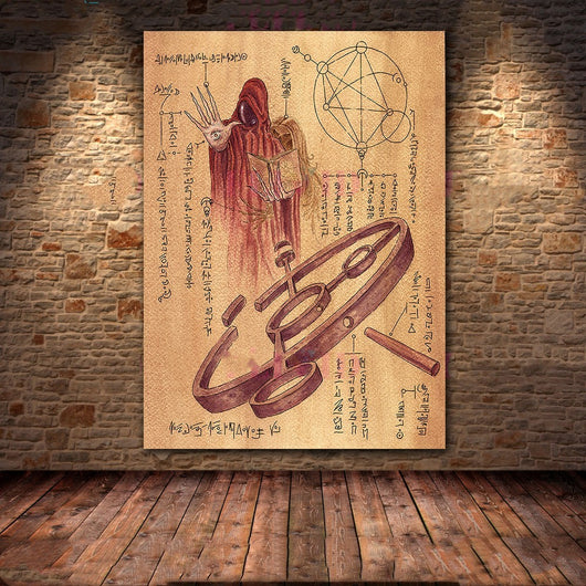 Cuadro Lienzo de Arte Geométrico Sagrado con Demonio Oscuro - Image 18