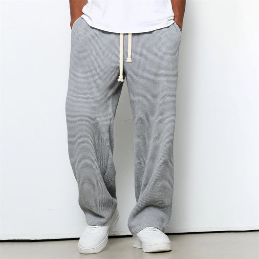 Pantalones Athleisure de Pierna Ancha y Tejido Waffle para Hombre - Image 8