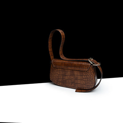 Bolso Baguette de Cuero Genuino con Patrón - Bandolera Elegante para Mujer - Image 18