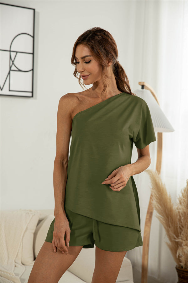 Conjunto de Dos Piezas Casual con Hombros Descubiertos