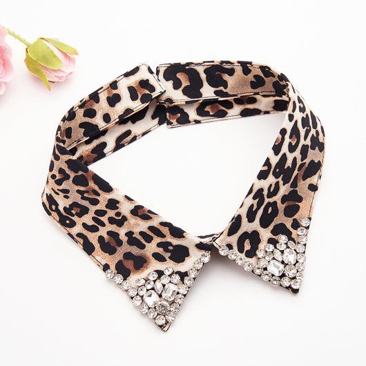 Suéter Estampado de Leopardo para Mujer - Cuello Camisero Versátil - Image 7